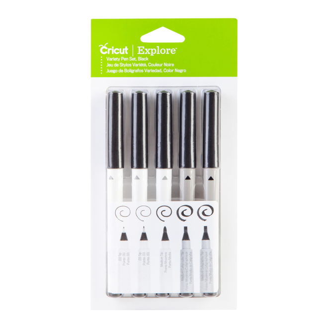 Cricut Explore/Maker Multi-Size Pen Set 5-pack (Schwarz)