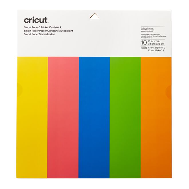 Cricut Smart Sticker Cardstock/Stickerkarton 33x33cm - 10 Blatt (Bunt)