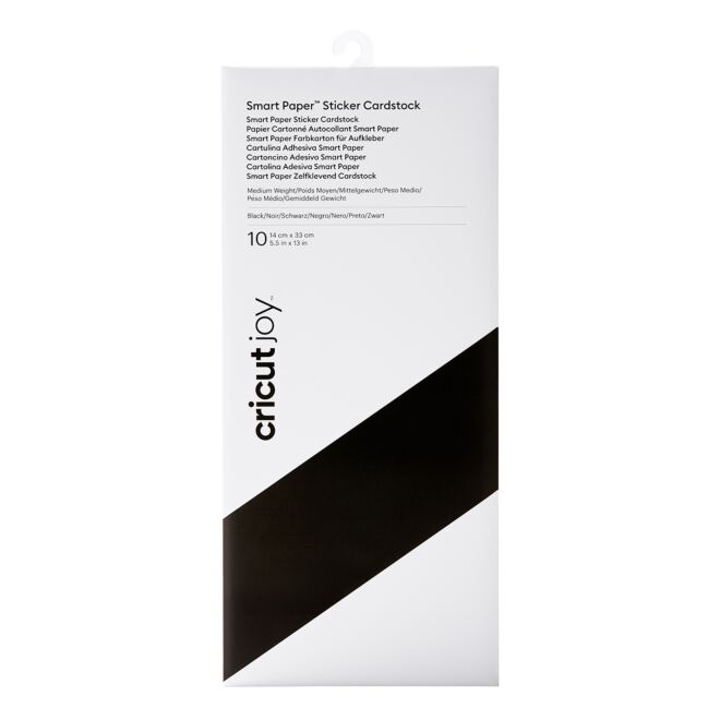 Cricut Joy Smart Sticker Cardstock/Stickerkarton 14 cm x 33 cm - 10 Blatt (Schwarz)
