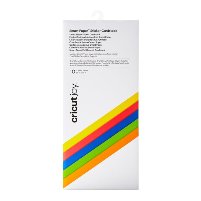 Cricut Joy Smart Sticker Cardstock/Stickerkarton 14 cm x 33 cm - 10 Blatt (Bunt)