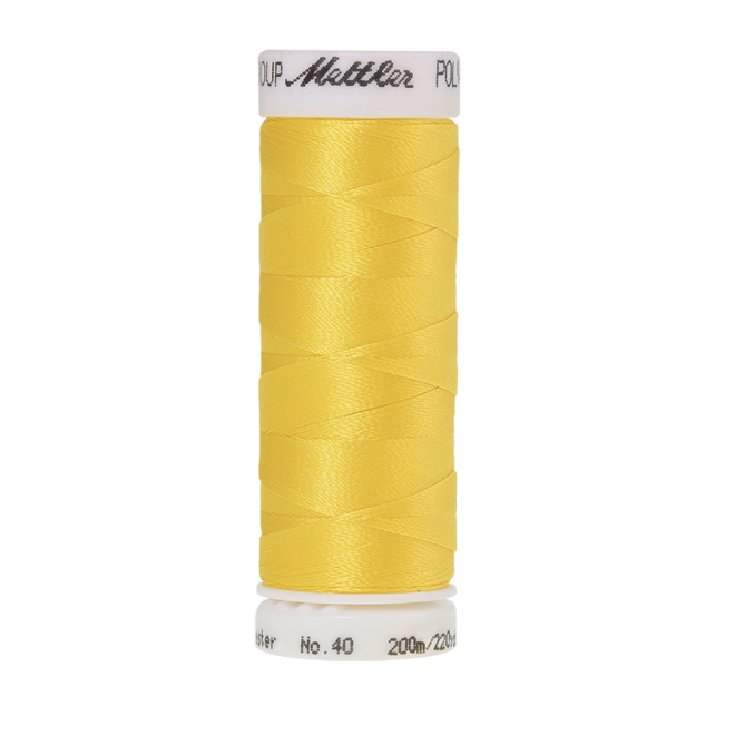Amann Mettler Poly Sheen Yellow glänzt durch den trilobalen Fadenquerschnitt besonders schön. Zum Sticken, Quilten, Nähen. 200m Spule