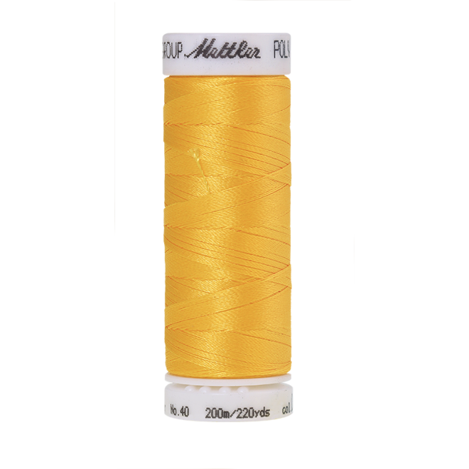 Amann Mettler Poly Sheen Yellow Bird glänzt durch den trilobalen Fadenquerschnitt besonders schön. Zum Sticken, Quilten, Nähen. 200m Spule