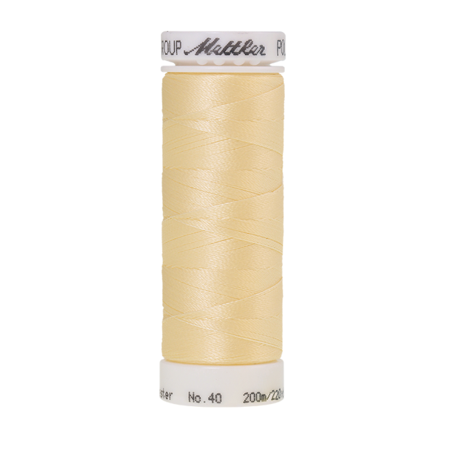 Amann Mettler Poly Sheen Vanilla glänzt durch den trilobalen Fadenquerschnitt besonders schön. Zum Sticken, Quilten, Nähen. 200m Spule