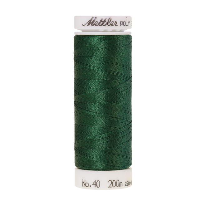 Amann Mettler Poly Sheen Bright Green glänzt durch den trilobalen Fadenquerschnitt besonders schön. Zum Sticken, Quilten, Nähen. 200m Spule