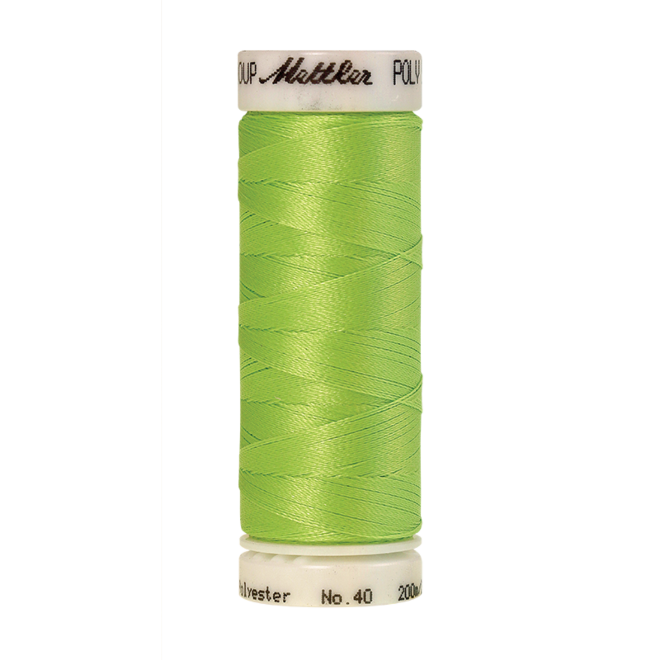 Amann Mettler Poly Sheen Chartreuse glänzt durch den trilobalen Fadenquerschnitt besonders schön. Zum Sticken, Quilten, Nähen. 200m Spule