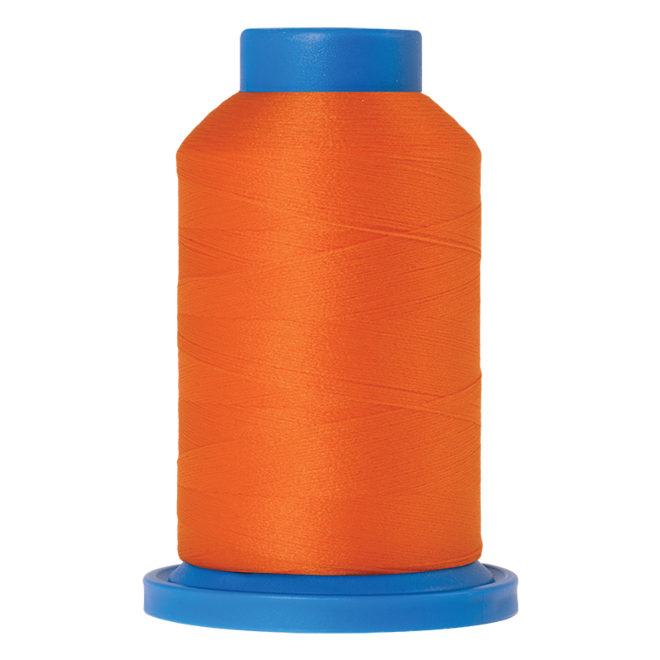 Amann Mettler Seraflock in der Farbe Hunter Orange auf der 1000m Kone. Seraflock ist ein Bauschgarn, besonders geeignet für Dessous, Schwimm- und Sportbekleidung.