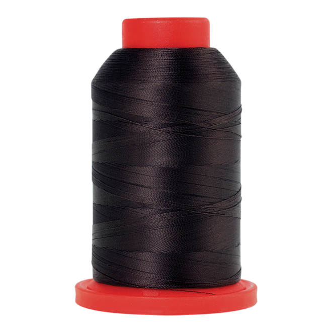 Amann Mettler Seralene in der Farbe Black Peppercorn auf der 2000m Kone. Seralene ist hervorragend geeignet für feine Nähte auf leichten Stoffen!