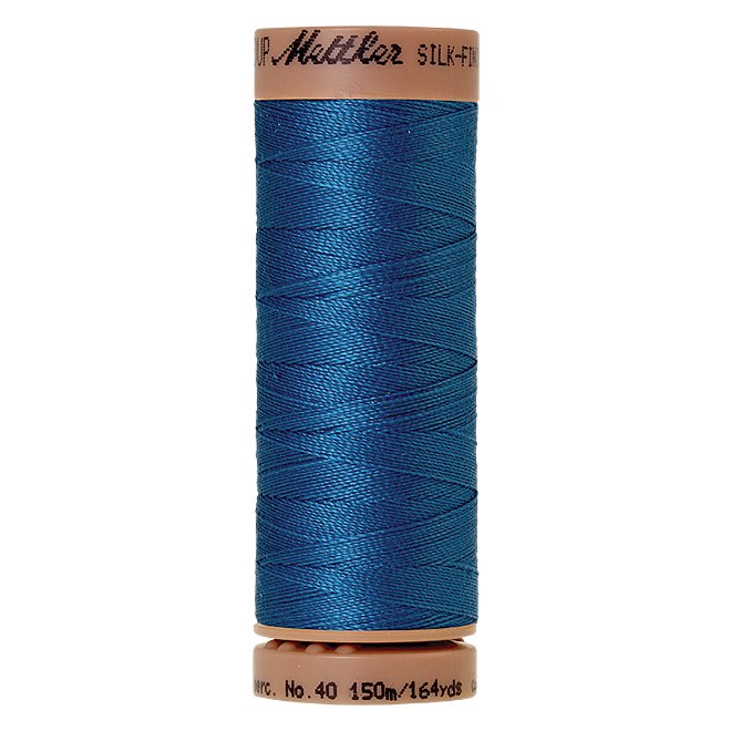 Silk-Finish Cotton 40, 150m - Mediterranian Blue: Reines Baumwollgarn aus 100% langstapliger, ägyptischer Baumwollte von Amann Mettler