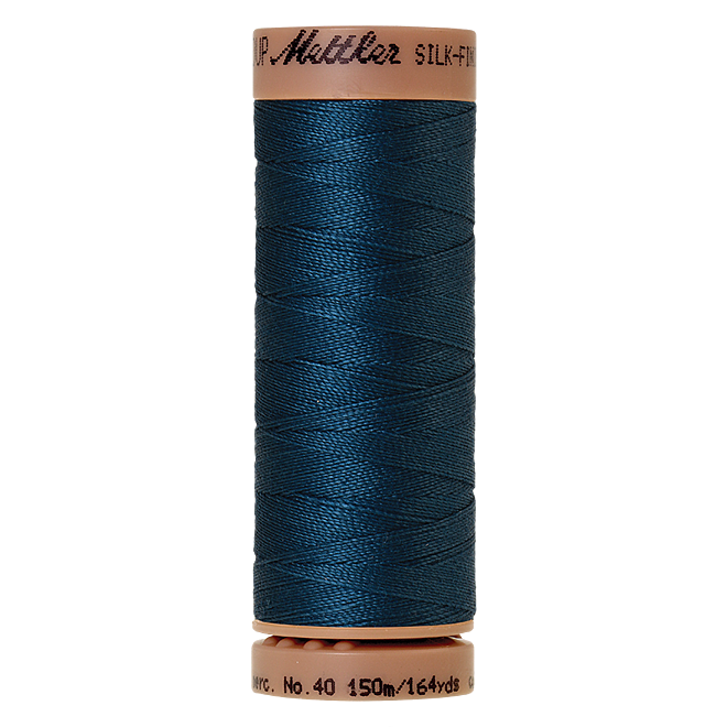 Silk-Finish Cotton 40, 150m - Tartan Blue: Reines Baumwollgarn aus 100% langstapliger, ägyptischer Baumwollte von Amann Mettler
