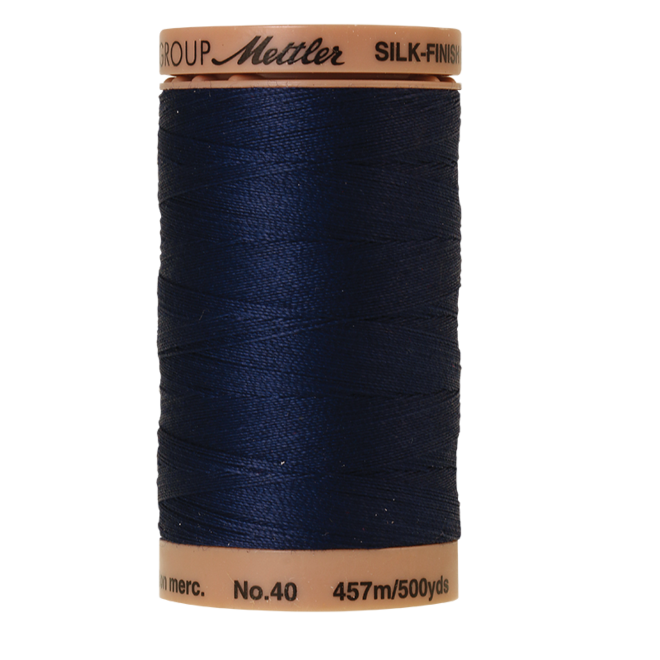 Silk-Finish Cotton 40, 457m - Navy: Reines Baumwollgarn aus 100% langstapliger, ägyptischer Baumwollte von Amann Mettler