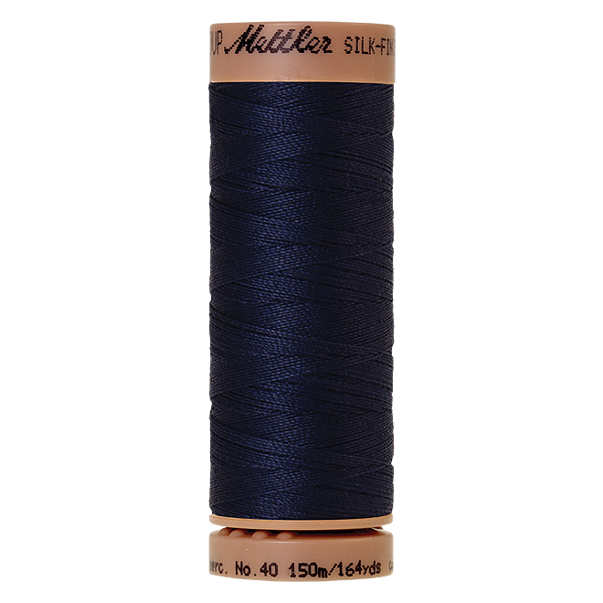 Silk-Finish Cotton 40, 150m - Navy: Reines Baumwollgarn aus 100% langstapliger, ägyptischer Baumwollte von Amann Mettler
