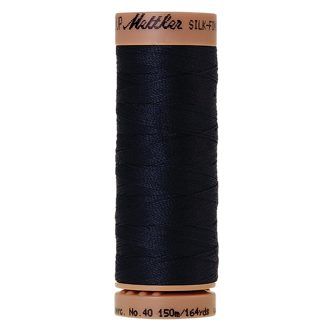 Silk-Finish Cotton 40, 150m - Dark Blue : Reines Baumwollgarn aus 100% langstapliger, ägyptischer Baumwollte von Amann Mettler