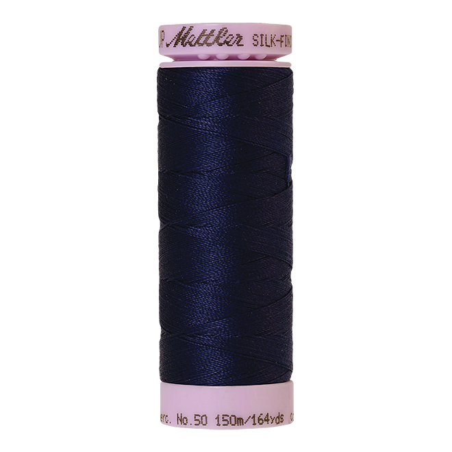 Silk-Finish Cotton 50, 150m - Dark Indigo: Reines Baumwollgarn aus 100% langstapliger, ägyptischer Baumwollte von Amann Mettler