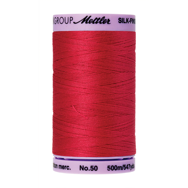 Silk-Finish Cotton 50, 500m - Poinsettia: Reines Baumwollgarn aus 100% langstapliger, ägyptischer Baumwollte von Amann Mettler