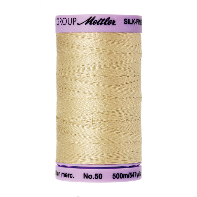 Silk-Finish Cotton 50, 500m - Ivory: Reines Baumwollgarn aus 100% langstapliger, ägyptischer Baumwollte von Amann Mettler