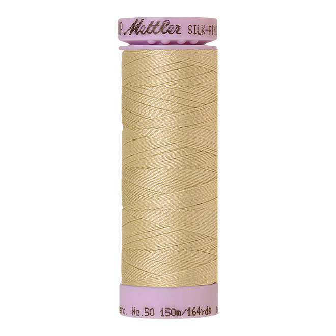 Silk-Finish Cotton 50, 150m - Ivory: Reines Baumwollgarn aus 100% langstapliger, ägyptischer Baumwollte von Amann Mettler