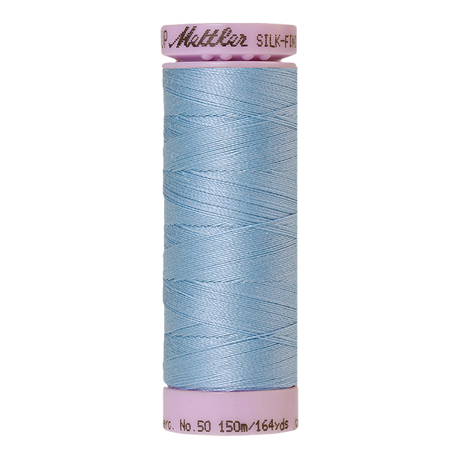 Silk-Finish Cotton 50, 150m - Azure Blue: Reines Baumwollgarn aus 100% langstapliger, ägyptischer Baumwollte von Amann Mettler