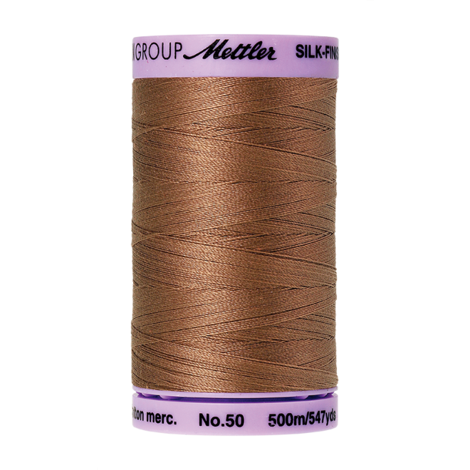 Silk-Finish Cotton 50, 500m - Walnut: Reines Baumwollgarn aus 100% langstapliger, ägyptischer Baumwollte von Amann Mettler