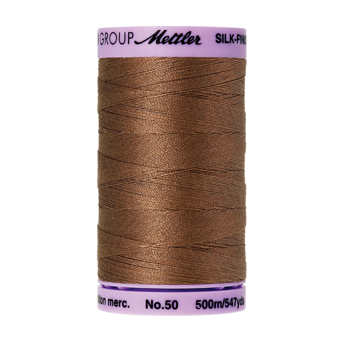Silk-Finish Cotton 50, 500m - Hazelnut: Reines Baumwollgarn aus 100% langstapliger, ägyptischer Baumwollte von Amann Mettler
