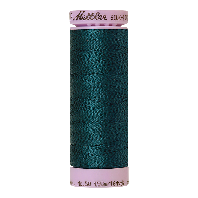 Silk-Finish Cotton 50, 150m - Spruce: Reines Baumwollgarn aus 100% langstapliger, ägyptischer Baumwollte von Amann Mettler