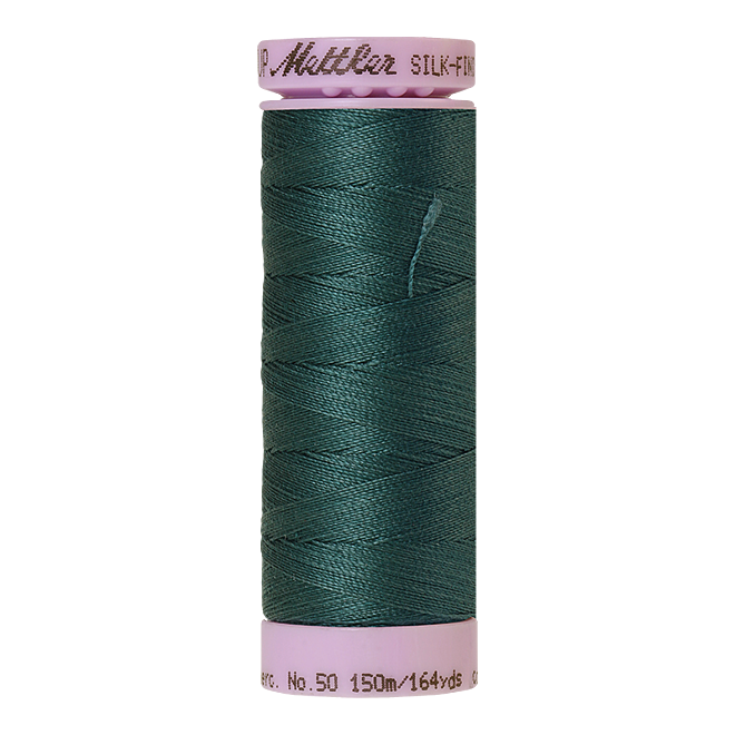 Silk-Finish Cotton 50, 150m - Shaded Spruce: Reines Baumwollgarn aus 100% langstapliger, ägyptischer Baumwollte von Amann Mettler