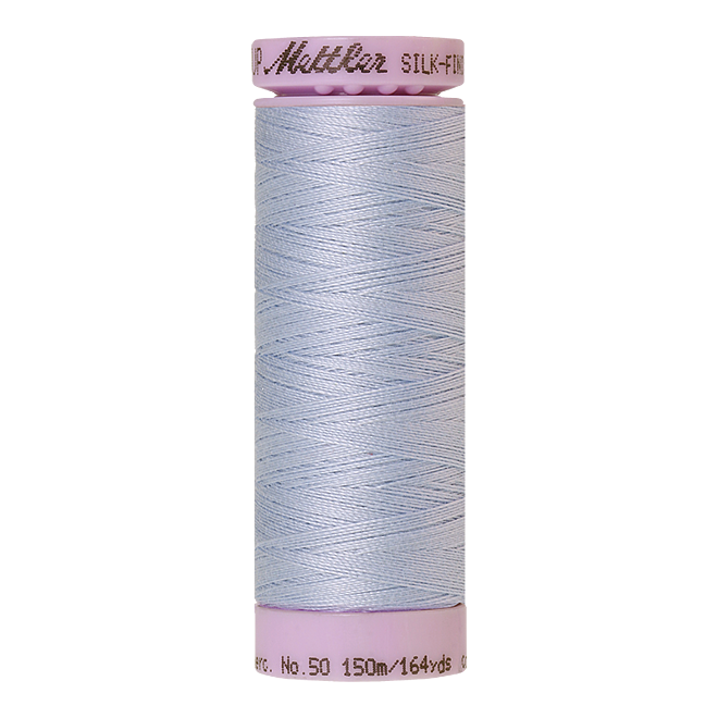 Silk-Finish Cotton 50, 150m - Ice Cap: Reines Baumwollgarn aus 100% langstapliger, ägyptischer Baumwollte von Amann Mettler