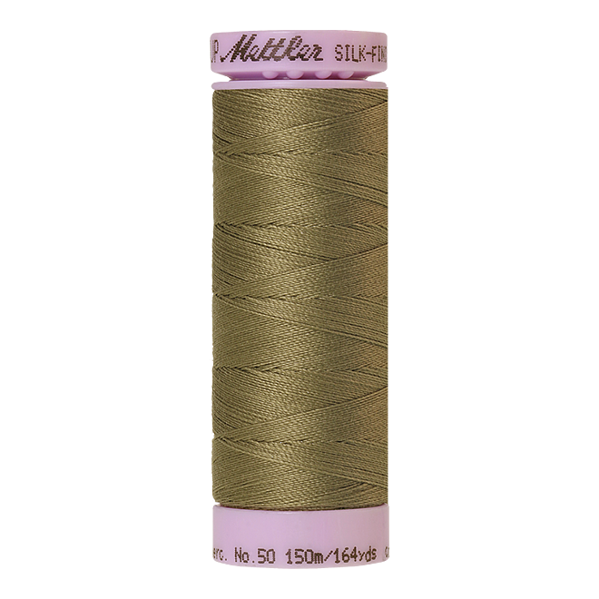 Silk-Finish Cotton 50, 150m - Olive Drab: Reines Baumwollgarn aus 100% langstapliger, ägyptischer Baumwollte von Amann Mettler