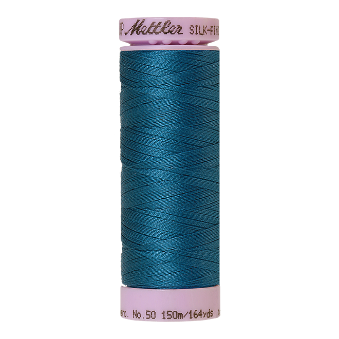 Silk-Finish Cotton 50, 150m - Dark Turquoise: Reines Baumwollgarn aus 100% langstapliger, ägyptischer Baumwollte von Amann Mettler