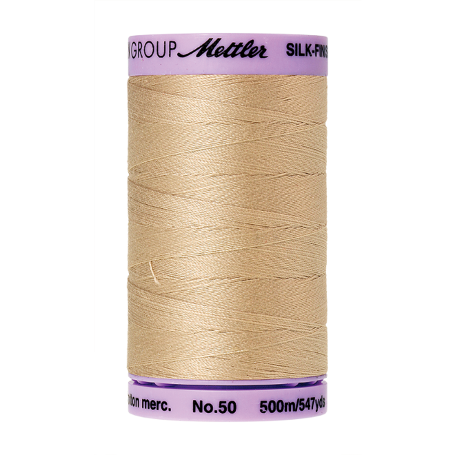 Silk-Finish Cotton 50, 500m - Oat Flakes: Reines Baumwollgarn aus 100% langstapliger, ägyptischer Baumwollte von Amann Mettler