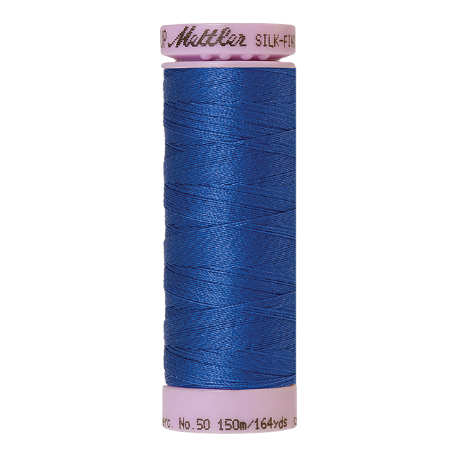Silk-Finish Cotton 50, 150m - Cobalt Blue: Reines Baumwollgarn aus 100% langstapliger, ägyptischer Baumwollte von Amann Mettler
