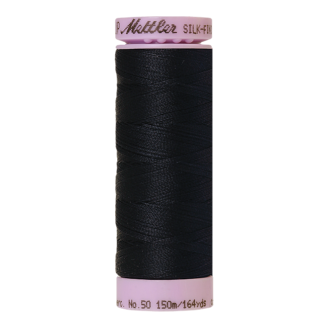 Silk-Finish Cotton 50, 150m - Darkest Blue: Reines Baumwollgarn aus 100% langstapliger, ägyptischer Baumwollte von Amann Mettler