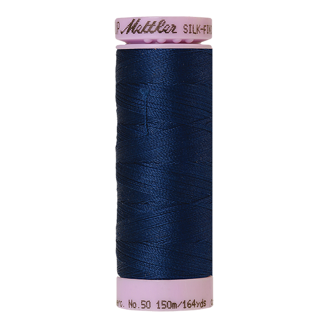 Silk-Finish Cotton 50, 150m - Night Blue: Reines Baumwollgarn aus 100% langstapliger, ägyptischer Baumwollte von Amann Mettler