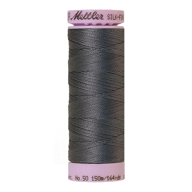 Silk-Finish Cotton 50, 150m - Mousy Gray: Reines Baumwollgarn aus 100% langstapliger, ägyptischer Baumwollte von Amann Mettler