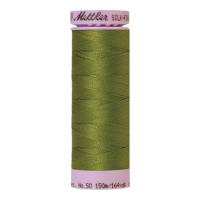 Silk-Finish Cotton 50, 150m - Moss Green: Reines Baumwollgarn aus 100% langstapliger, ägyptischer Baumwollte von Amann Mettler