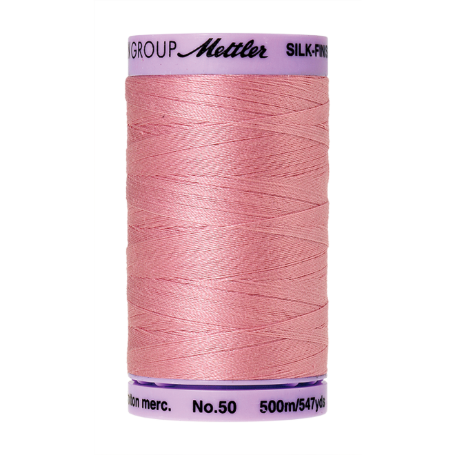 Silk-Finish Cotton 50, 500m - Rose Quartz: Reines Baumwollgarn aus 100% langstapliger, ägyptischer Baumwollte von Amann Mettler