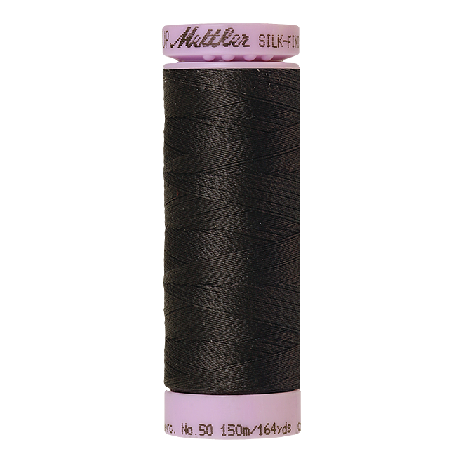 Silk-Finish Cotton 50, 150m - Charcoal: Reines Baumwollgarn aus 100% langstapliger, ägyptischer Baumwollte von Amann Mettler