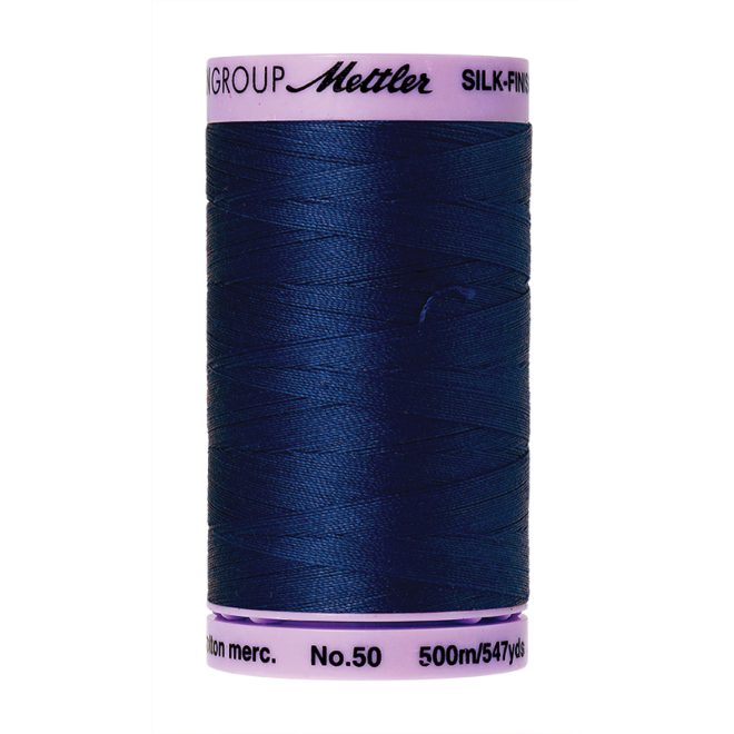 Silk-Finish Cotton 50, 500m - Imperial Blue: Reines Baumwollgarn aus 100% langstapliger, ägyptischer Baumwollte von Amann Mettler