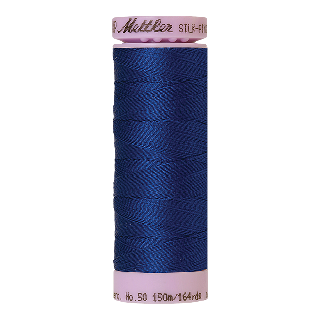 Silk-Finish Cotton 50, 150m - Imperial Blue: Reines Baumwollgarn aus 100% langstapliger, ägyptischer Baumwollte von Amann Mettler