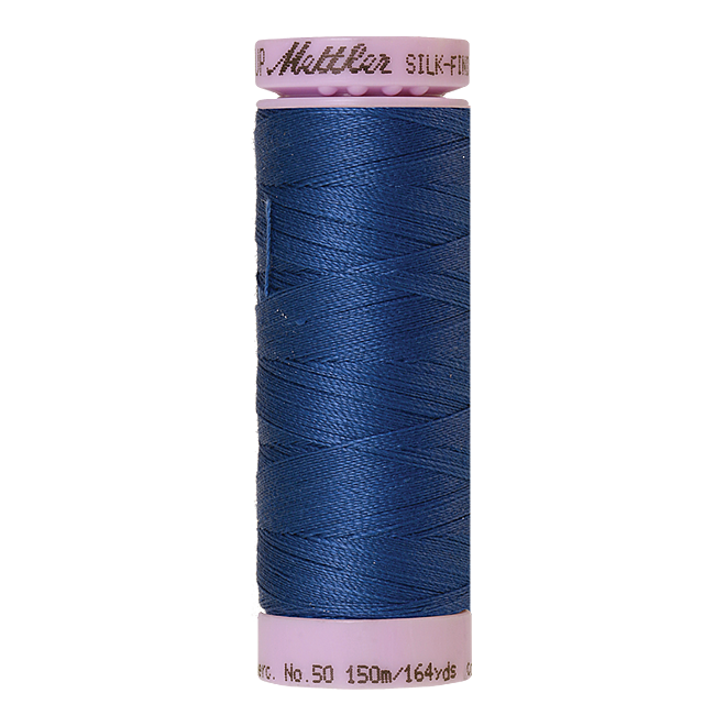 Silk-Finish Cotton 50, 150m - Steel Blue: Reines Baumwollgarn aus 100% langstapliger, ägyptischer Baumwollte von Amann Mettler