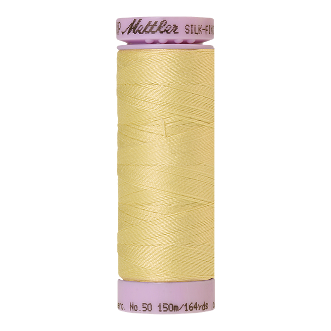 Silk-Finish Cotton 50, 150m - Lemon Frost: Reines Baumwollgarn aus 100% langstapliger, ägyptischer Baumwollte von Amann Mettler