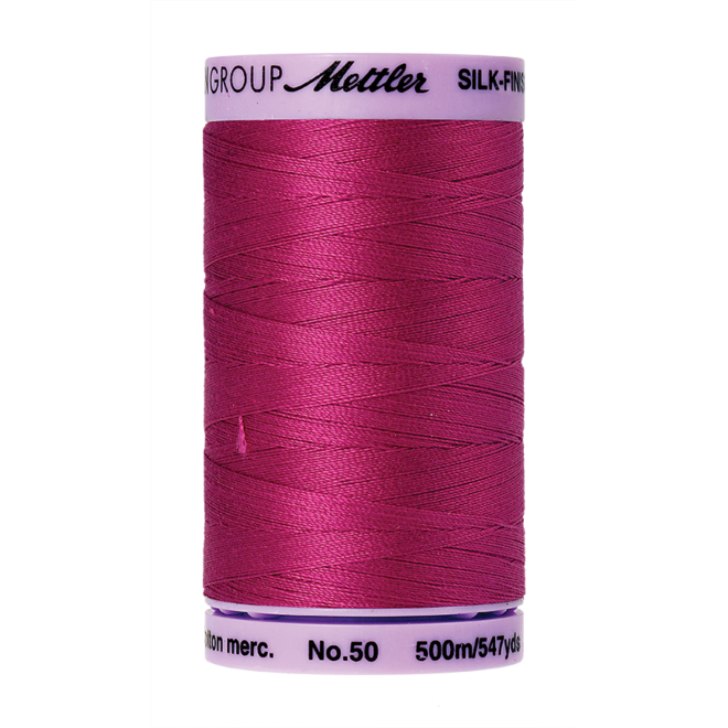 Silk-Finish Cotton 50, 500m - Peony: Reines Baumwollgarn aus 100% langstapliger, ägyptischer Baumwollte von Amann Mettler