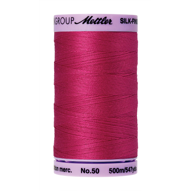Silk-Finish Cotton 50, 500m - Fuschia: Reines Baumwollgarn aus 100% langstapliger, ägyptischer Baumwollte von Amann Mettler