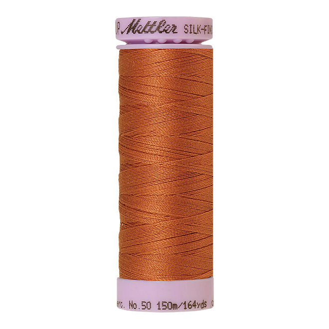 Silk-Finish Cotton 50, 150m - Amber Brown: Reines Baumwollgarn aus 100% langstapliger, ägyptischer Baumwollte von Amann Mettler