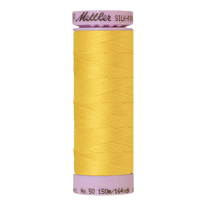 Silk-Finish Cotton 50, 150m - Vibrant Yellow: Reines Baumwollgarn aus 100% langstapliger, ägyptischer Baumwollte von Amann Mettler