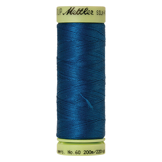Silk-Finish Cotton 60, 200m - Colonial Blue: Reines Baumwollgarn aus 100% langstapliger, ägyptischer Baumwollte von Amann Mettler