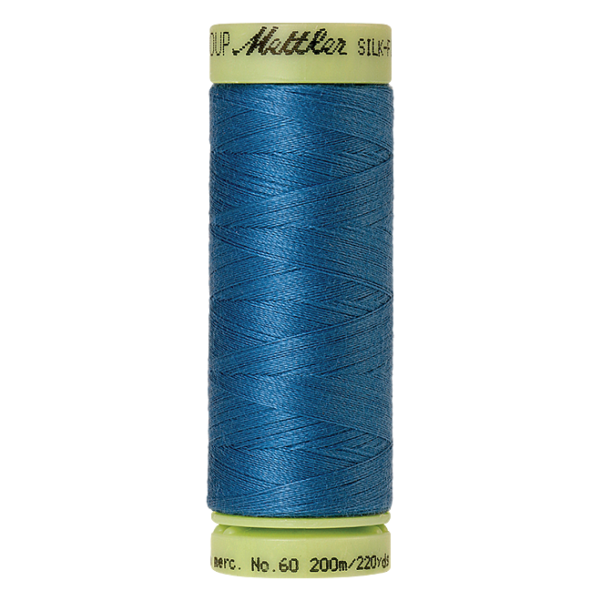 Silk-Finish Cotton 60, 200m - Mediterranian Blue: Reines Baumwollgarn aus 100% langstapliger, ägyptischer Baumwollte von Amann Mettler