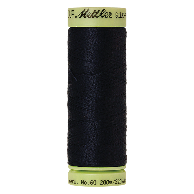 Silk-Finish Cotton 60, 200m - Darkest Blue: Reines Baumwollgarn aus 100% langstapliger, ägyptischer Baumwollte von Amann Mettler