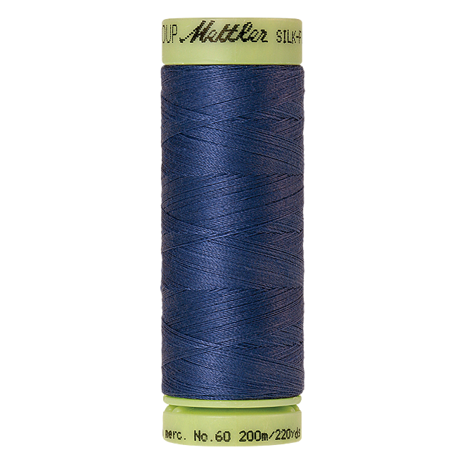 Silk-Finish Cotton 60, 200m - Steel Blue: Reines Baumwollgarn aus 100% langstapliger, ägyptischer Baumwollte von Amann Mettler