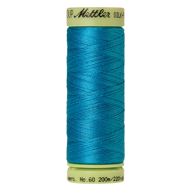 Silk-Finish Cotton 60, 200m - Caribbean Blue: Reines Baumwollgarn aus 100% langstapliger, ägyptischer Baumwollte von Amann Mettler