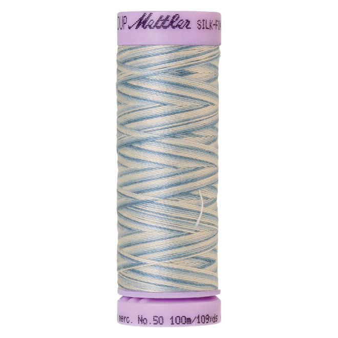 Silk-Finish Multi 50, 100m - Tranquil Blue : Reines Baumwollgarn aus 100% langstapliger, ägyptischer Baumwollte von Amann Mettler